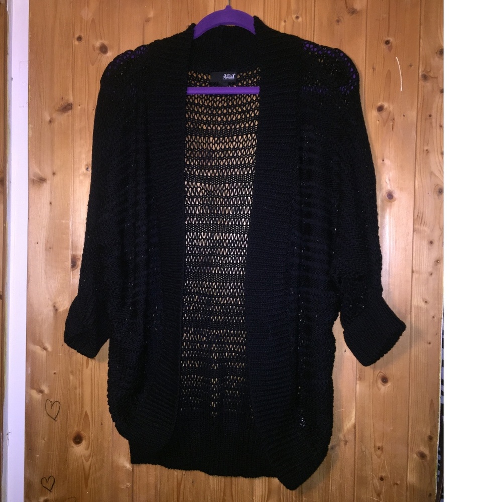 a.n.a 3/4-Sleeves Cardigan, Black
